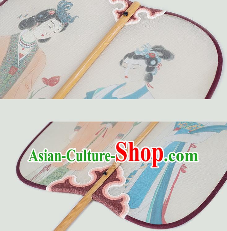 China Classical Dance Silk Fan Handmade Hanfu Fan Traditional Printing Beauty Palace Fan China Classical Dance Silk Fan Handmade Hanfu Fan Traditional Printing Beauty Palace Fan