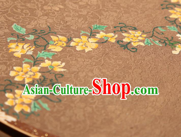 China Traditional Song Dynasty Princess Circular Fan Classical Palace Fan Handmade Brown Silk Fan China Traditional Song Dynasty Princess Circular Fan Classical Palace Fan Handmade Brown Silk Fan