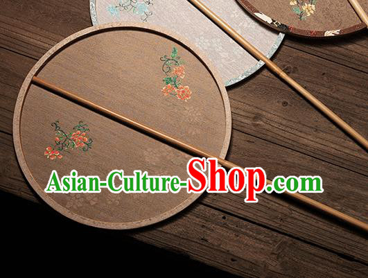 China Traditional Song Dynasty Princess Circular Fan Classical Palace Fan Handmade Brown Silk Fan China Traditional Song Dynasty Princess Circular Fan Classical Palace Fan Handmade Brown Silk Fan