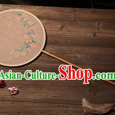 China Handmade Silk Fan Traditional Song Dynasty Princess Circular Fan Classical Palace Fan