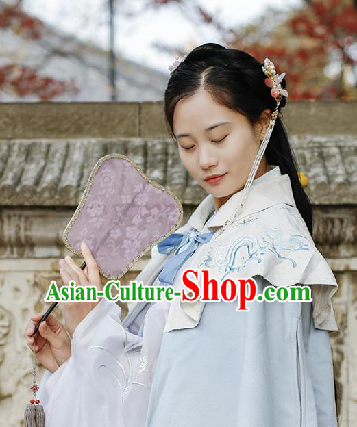 China Classical Lilac Silk Fan Handmade Palace Fan Traditional Song Dynasty Princess Fan China Classical Lilac Silk Fan Handmade Palace Fan Traditional Song Dynasty Princess Fan