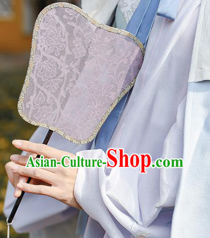 China Classical Lilac Silk Fan Handmade Palace Fan Traditional Song Dynasty Princess Fan China Classical Lilac Silk Fan Handmade Palace Fan Traditional Song Dynasty Princess Fan