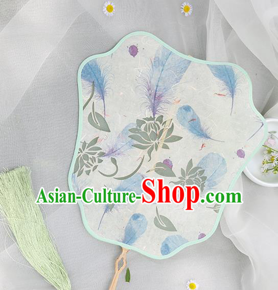 China Handmade Hanfu Fan Traditional Palace Fan Classical Lotus Pattern Silk Fan China Handmade Hanfu Fan Traditional Palace Fan Classical Lotus Pattern Silk Fan