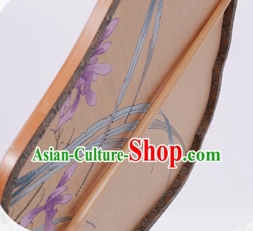China Traditional Song Dynasty Princess Fan Classical Orchids Pattern Silk Fan Handmade Palace Fan China Traditional Song Dynasty Princess Fan Classical Orchids Pattern Silk Fan Handmade Palace Fan
