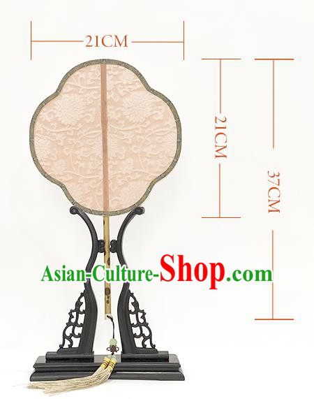 China Traditional Song Dynasty Princess Fan Handmade Palace Fan Classical Jacquard Pink Silk Fan China Traditional Song Dynasty Princess Fan Handmade Palace Fan Classical Jacquard Pink Silk Fan