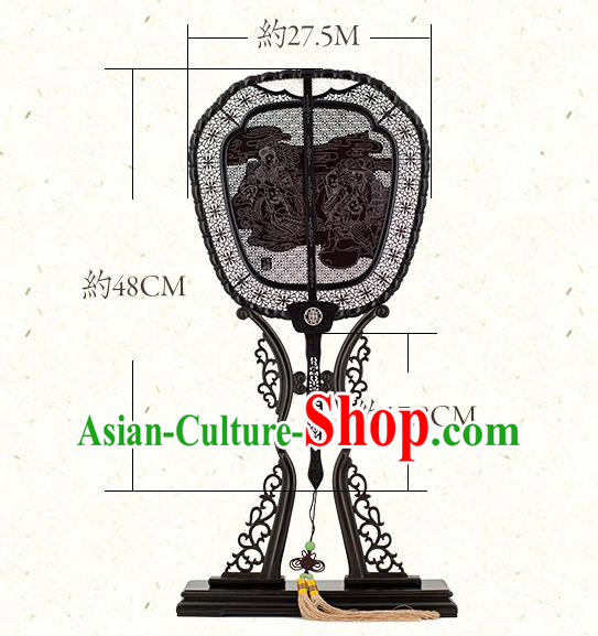 China Handmade Ebony Fan Traditional Carving Wood Fan Classical Palace Fan China Handmade Ebony Fan Traditional Carving Wood Fan Classical Palace Fan