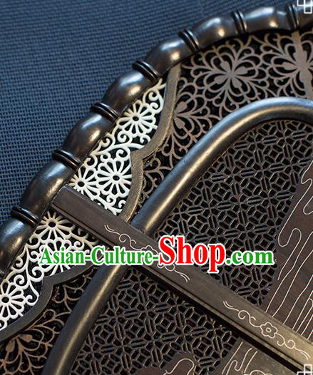 China Handmade Ebony Fan Traditional Carving Wood Fan Classical Palace Fan China Handmade Ebony Fan Traditional Carving Wood Fan Classical Palace Fan