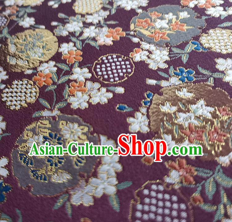 China Classical Palace Fan Handmade Hanfu Silk Fan Traditional Purple Brocade Wood Fan China Classical Palace Fan Handmade Hanfu Silk Fan Traditional Purple Brocade Wood Fan