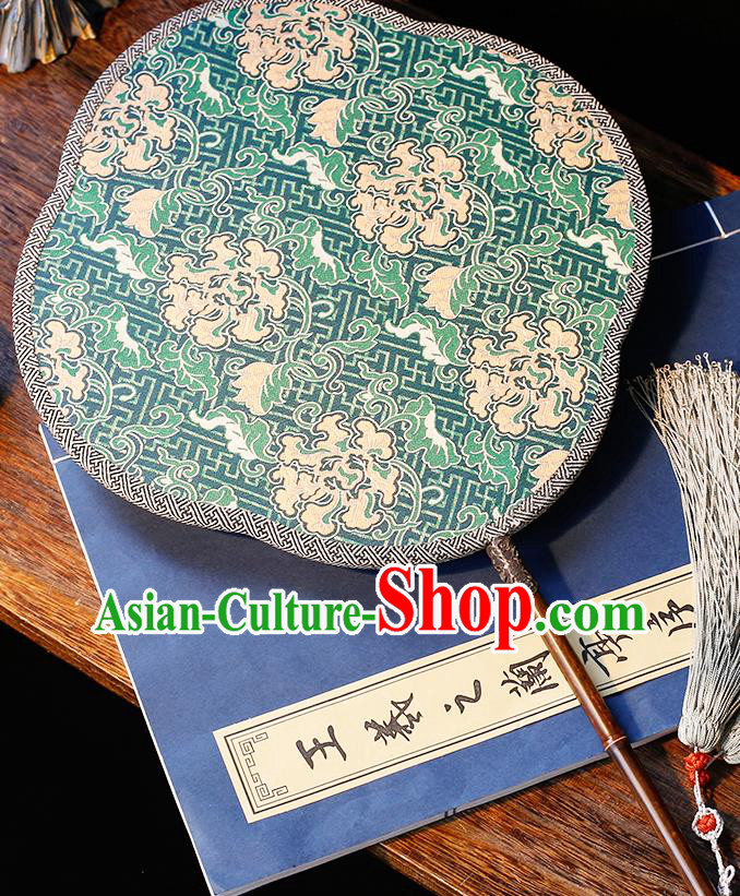 China Classical Blue Silk Fan Handmade Palace Fan Traditional Song Dynasty Wedding Begonia Fan China Classical Blue Silk Fan Handmade Palace Fan Traditional Song Dynasty Wedding Begonia Fan