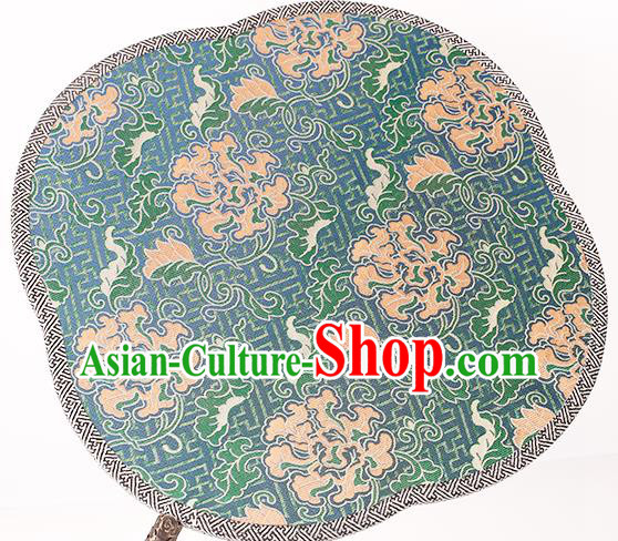 China Classical Blue Silk Fan Handmade Palace Fan Traditional Song Dynasty Wedding Begonia Fan China Classical Blue Silk Fan Handmade Palace Fan Traditional Song Dynasty Wedding Begonia Fan