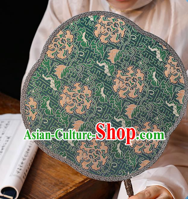 China Classical Blue Silk Fan Handmade Palace Fan Traditional Song Dynasty Wedding Begonia Fan China Classical Blue Silk Fan Handmade Palace Fan Traditional Song Dynasty Wedding Begonia Fan