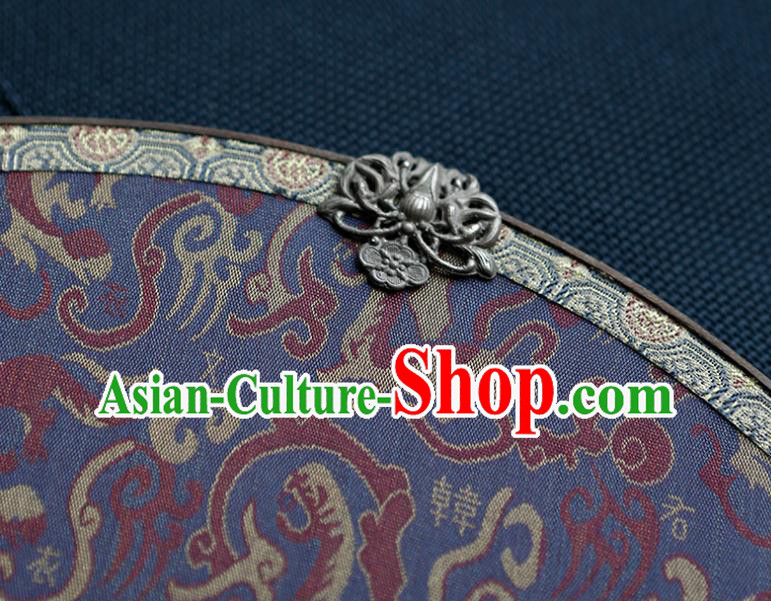 China Classical Dance Palace Fan Traditional Purple Silk Fan Handmade Hanfu Circular Fan China Classical Dance Palace Fan Traditional Purple Silk Fan Handmade Hanfu Circular Fan