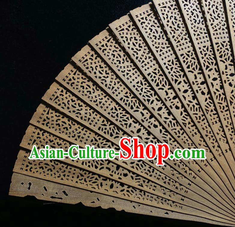 Chinese Handmade Hollow Sandalwood Accordion Folding Fan Classical Gems Fan Chinese Handmade Hollow Sandalwood Accordion Folding Fan Classical Gems Fan
