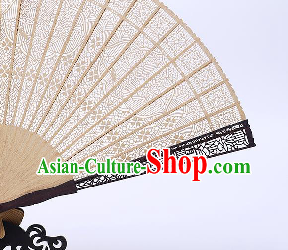 Chinese Handmade Ebony Fan Craft Classical Folding Fan Hollow Sandalwood Accordion Chinese Handmade Ebony Fan Craft Classical Folding Fan Hollow Sandalwood Accordion