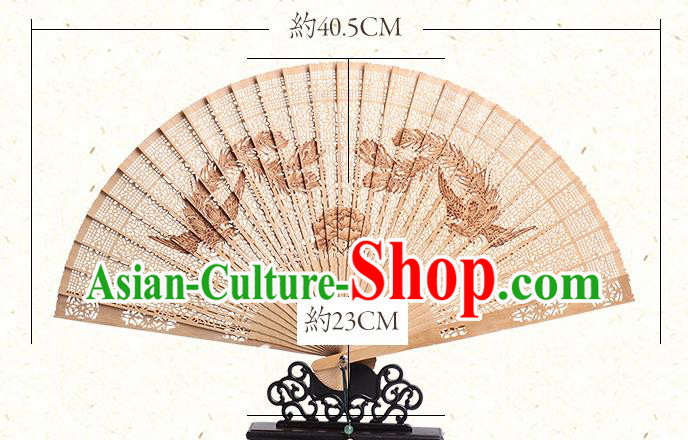 Chinese Printing Phoenix Fan Craft Classical Folding Fan Handmade Sandalwood Accordion Chinese Printing Phoenix Fan Craft Classical Folding Fan Handmade Sandalwood Accordion