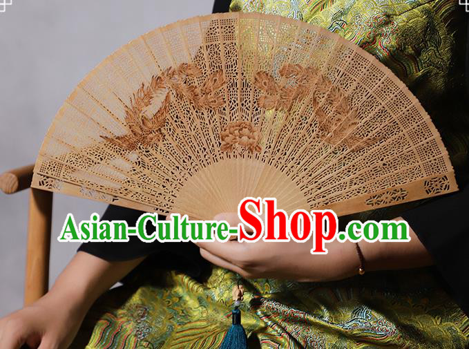 Chinese Printing Phoenix Fan Craft Classical Folding Fan Handmade Sandalwood Accordion Chinese Printing Phoenix Fan Craft Classical Folding Fan Handmade Sandalwood Accordion