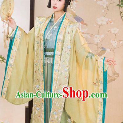 China Ancient Imperial Concubine Embroidered Hanfu Clothing Traditional Song Dynasty Court Woman Replica Costumes