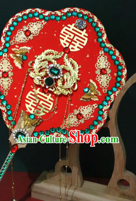 China Handmade Green Crystal Palace Fan Classical Bride Red Fan Traditional Wedding Silk Fan China Handmade Green Crystal Palace Fan Classical Bride Red Fan Traditional Wedding Silk Fan