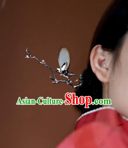 Chinese National Silver Mangnolia Hair Stick Traditional Cheongsam Hetian Jade Hairpin Chinese National Silver Mangnolia Hair Stick Traditional Cheongsam Hetian Jade Hairpin