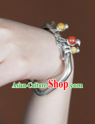 Chinese Traditional Silver Birds Wristlet Accessories National Cheongsam Bracelet Chinese Traditional Silver Birds Wristlet Accessories National Cheongsam Bracelet