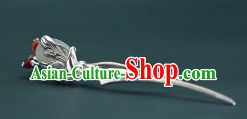 Chinese Traditional Hair Accessories Handmade Silver Hairpin National Cheongsam Hetian Jade Hair Comb Chinese Traditional Hair Accessories Handmade Silver Hairpin National Cheongsam Hetian Jade Hair Comb