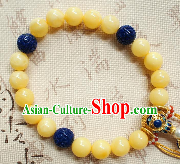 Chinese National Cheongsam Beeswax Brooch Traditional Qing Dynasty Lapis Bracelet Chinese National Cheongsam Beeswax Brooch Traditional Qing Dynasty Lapis Bracelet