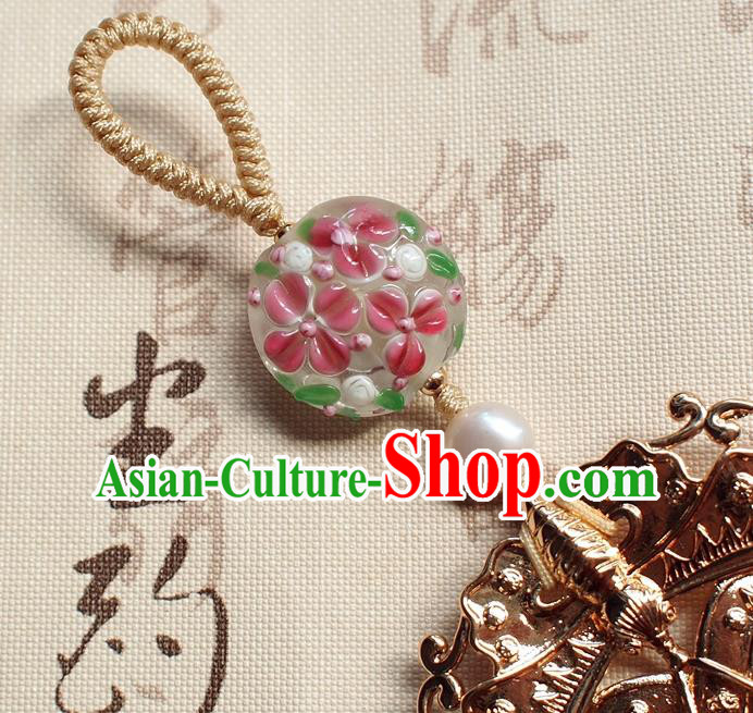 Chinese Traditional Jadeite Pendant Accessories National Cheongsam Garnet Tassel Brooch Chinese Traditional Jadeite Pendant Accessories National Cheongsam Garnet Tassel Brooch
