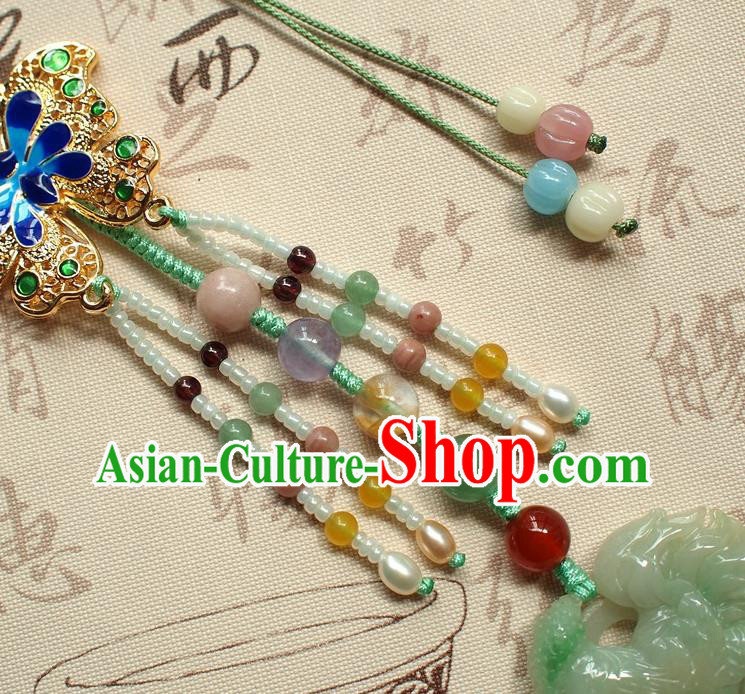 Chinese National Cheongsam Cloisonne Butterfly Brooch Traditional Jadeite Cock Pendant Accessories Chinese National Cheongsam Cloisonne Butterfly Brooch Traditional Jadeite Cock Pendant Accessories