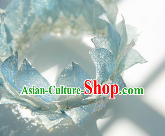 Chinese Ancient Princess Headdress Traditional Tang Dynasty Princess Blue Lotus Hair Crown