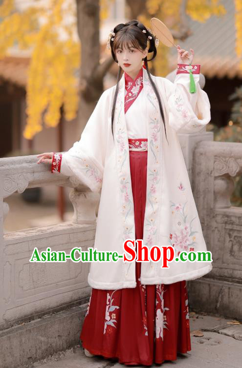 China Ancient Hanfu Garment Traditional Song Dynasty Young Beauty Embroidered Costumes Complete Set China Ancient Hanfu Garment Traditional Song Dynasty Young Beauty Embroidered Costumes Complete Set