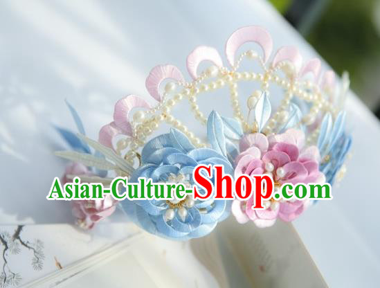 Chinese Traditional Song Dynasty Hair Accessories Ancient Princess Silk Peony Hair Crown Chinese Traditional Song Dynasty Hair Accessories Ancient Princess Silk Peony Hair Crown