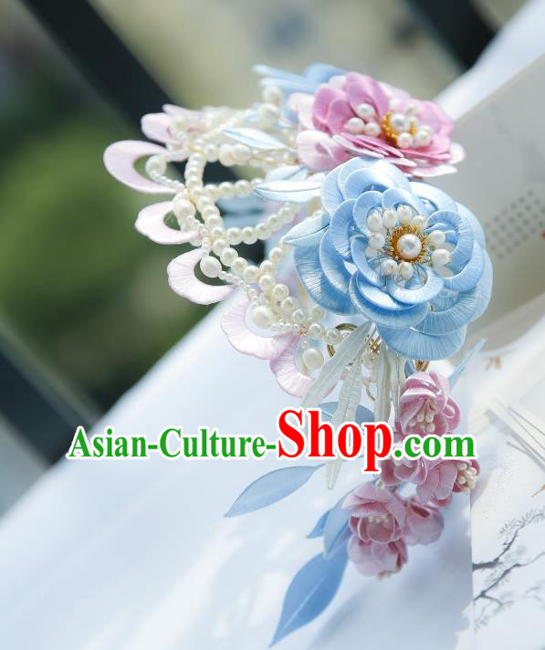 Chinese Traditional Song Dynasty Hair Accessories Ancient Princess Silk Peony Hair Crown Chinese Traditional Song Dynasty Hair Accessories Ancient Princess Silk Peony Hair Crown