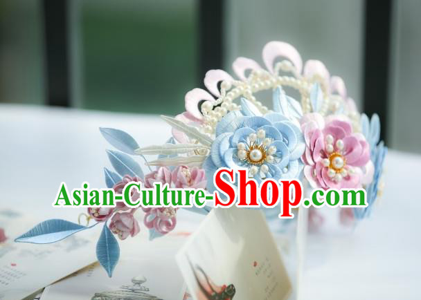 Chinese Traditional Song Dynasty Hair Accessories Ancient Princess Silk Peony Hair Crown Chinese Traditional Song Dynasty Hair Accessories Ancient Princess Silk Peony Hair Crown