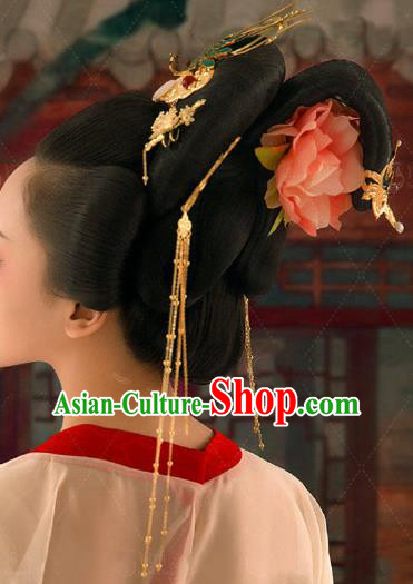 Chinese Ancient Tang Dynasty Imperial Concubine Hair Crown and Hairpins Chinese Ancient Tang Dynasty Imperial Concubine Hair Crown and Hairpins