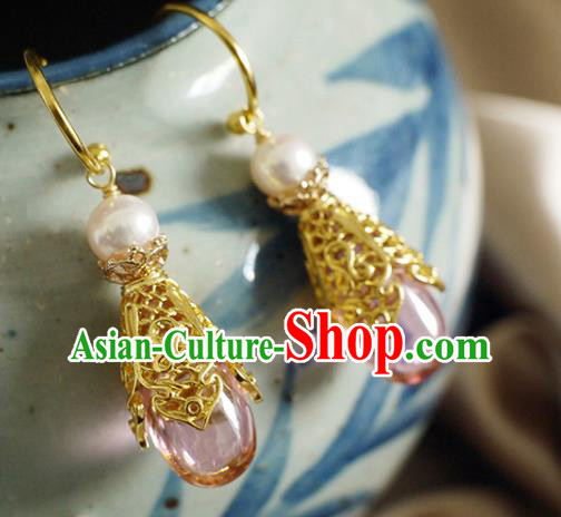 China Handmade Zircon Earrings Traditional Qing Dynasty Cloisonne Ear Jewelry China Handmade Zircon Earrings Traditional Qing Dynasty Cloisonne Ear Jewelry