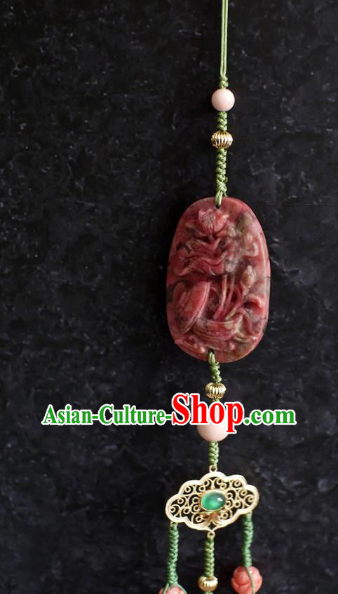 Chinese Traditional Hanfu Waist Accessories Ancient Ming Dynasty Princess Purple Tassel Pendant Chinese Traditional Hanfu Waist Accessories Ancient Ming Dynasty Princess Purple Tassel Pendant