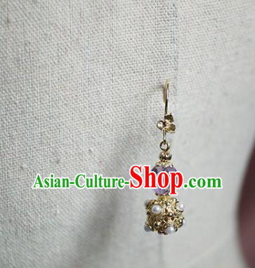 China Handmade Amethyst Earrings Traditional Ming Dynasty Empress Pearls Ear Jewelry China Handmade Amethyst Earrings Traditional Ming Dynasty Empress Pearls Ear Jewelry