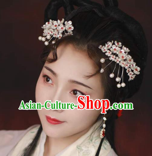 Chinese Handmade Shell Flowers Hairpin Ancient Qing Dynasty Noble Woman Pearls Hair Stick Chinese Handmade Shell Flowers Hairpin Ancient Qing Dynasty Noble Woman Pearls Hair Stick
