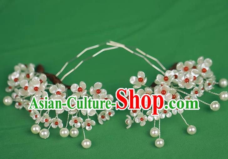 Chinese Handmade Shell Flowers Hairpin Ancient Qing Dynasty Noble Woman Pearls Hair Stick Chinese Handmade Shell Flowers Hairpin Ancient Qing Dynasty Noble Woman Pearls Hair Stick