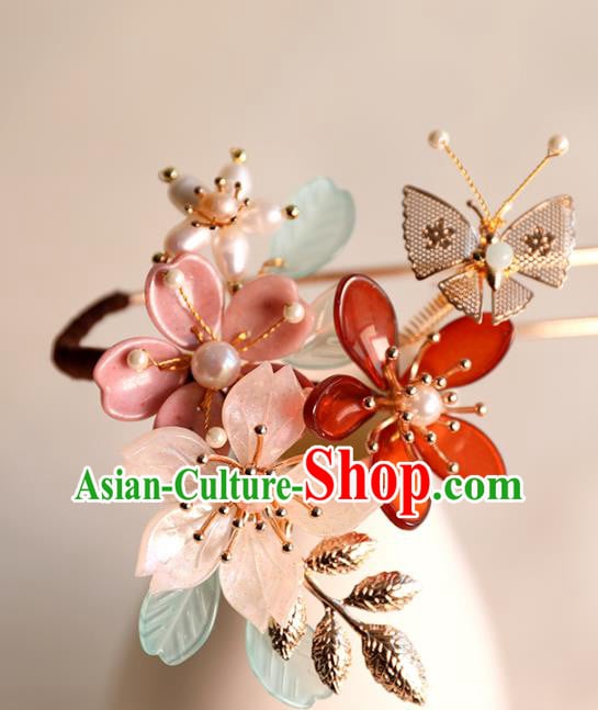 Chinese Ancient Princess Shell Flowers Hairpin Traditional Ming Dynasty Hair Stick Chinese Ancient Princess Shell Flowers Hairpin Traditional Ming Dynasty Hair Stick
