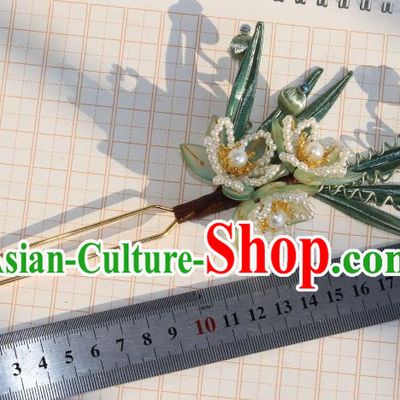 Chinese Ancient Princess Hair Stick Traditional Ming Dynasty Beads Peach Blossom Hairpin