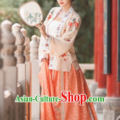 China Ancient Imperial Concubine Hanfu Clothing Traditional Song Dynasty Court Woman Costumes