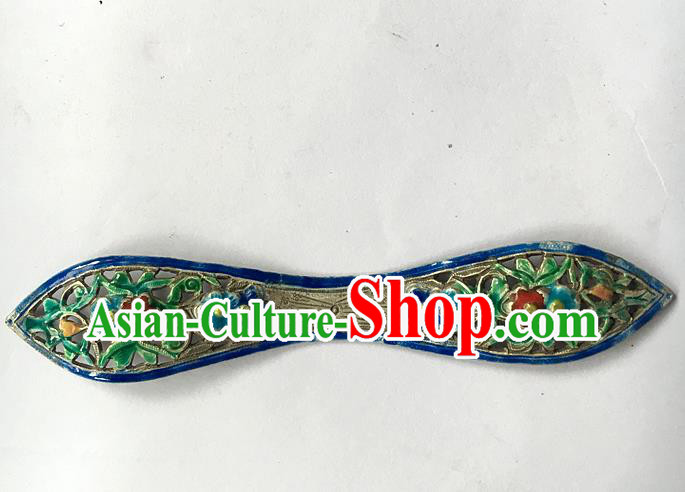 Chinese Ancient Silver Carving Hairpin Traditional Qing Dynasty Palace Princess Cloisonne Hair Stick Chinese Ancient Silver Carving Hairpin Traditional Qing Dynasty Palace Princess Cloisonne Hair Stick