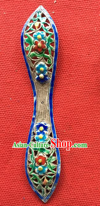 Chinese Ancient Silver Carving Hairpin Traditional Qing Dynasty Palace Princess Cloisonne Hair Stick Chinese Ancient Silver Carving Hairpin Traditional Qing Dynasty Palace Princess Cloisonne Hair Stick