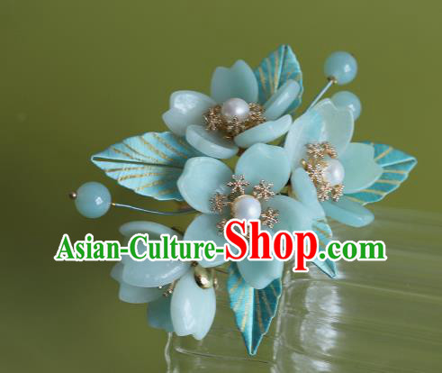 Chinese Traditional Hanfu Hairpin Hair Accessories Ancient Princess Amazonite Sakura Hair Stick Chinese Traditional Hanfu Hairpin Hair Accessories Ancient Princess Amazonite Sakura Hair Stick