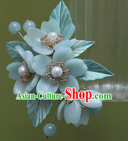 Chinese Traditional Hanfu Hairpin Hair Accessories Ancient Princess Amazonite Sakura Hair Stick Chinese Traditional Hanfu Hairpin Hair Accessories Ancient Princess Amazonite Sakura Hair Stick