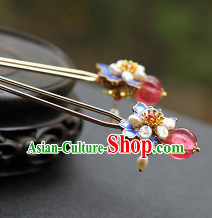 Chinese Traditional Ming Dynasty Queen Blueing Hair Stick Ancient Court Woman Hairpin Chinese Traditional Ming Dynasty Queen Blueing Hair Stick Ancient Court Woman Hairpin
