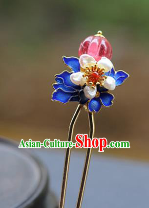 Chinese Traditional Ming Dynasty Queen Blueing Hair Stick Ancient Court Woman Hairpin Chinese Traditional Ming Dynasty Queen Blueing Hair Stick Ancient Court Woman Hairpin