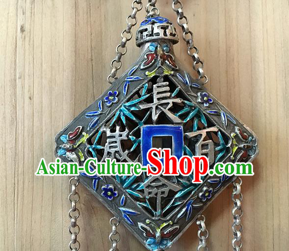 Chinese Handmade Silver Breastpin Pendant Traditional Cheongsam Cloisonne Brooch Accessories Chinese Handmade Silver Breastpin Pendant Traditional Cheongsam Cloisonne Brooch Accessories