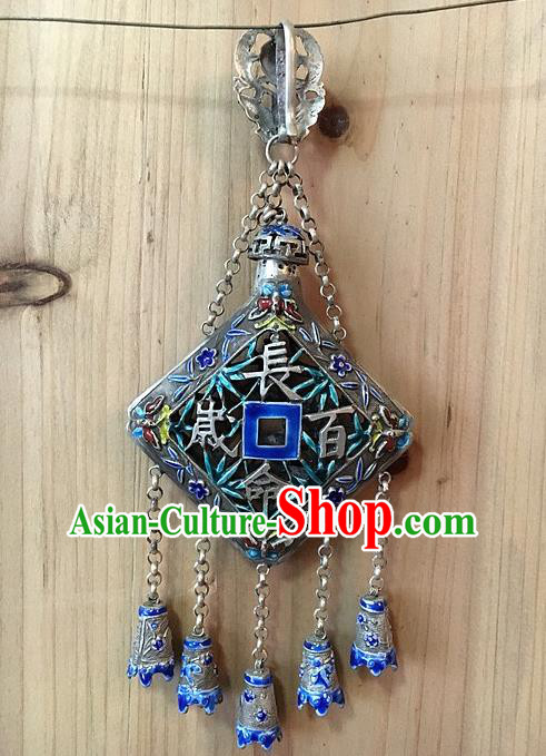 Chinese Handmade Silver Breastpin Pendant Traditional Cheongsam Cloisonne Brooch Accessories Chinese Handmade Silver Breastpin Pendant Traditional Cheongsam Cloisonne Brooch Accessories
